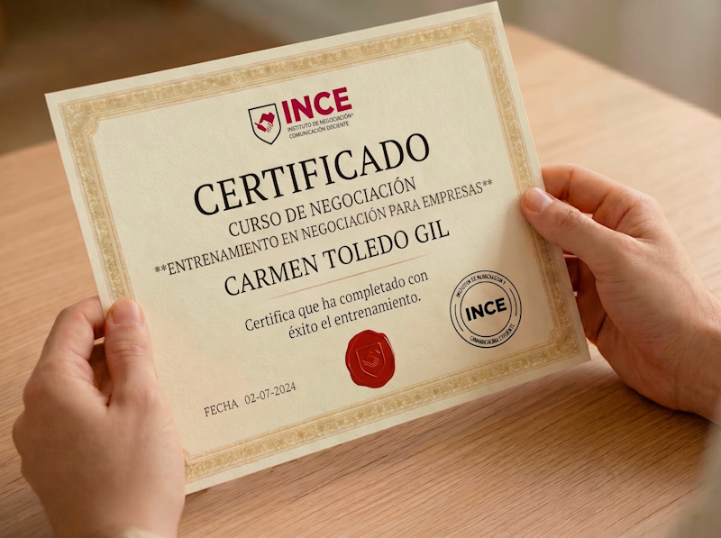Certificado curso de negociación